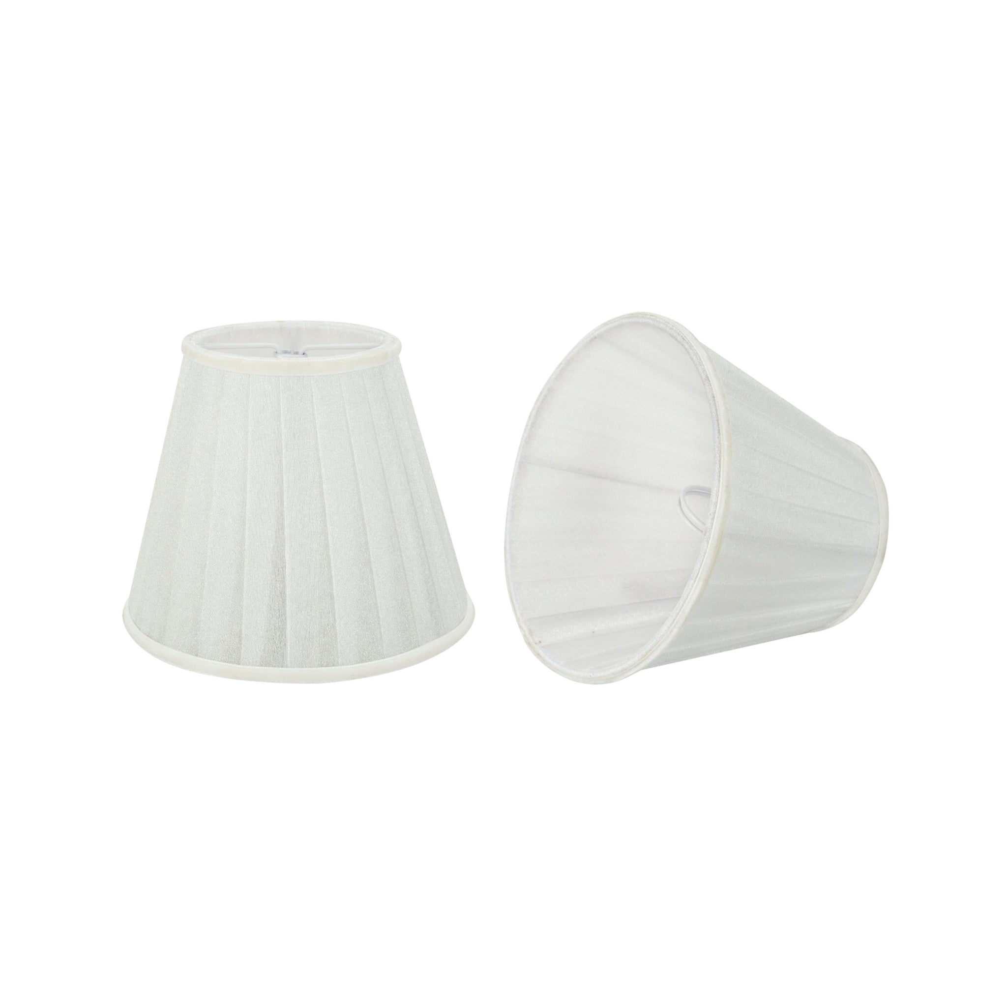 White Pleated Cotton Empire Chandelier Lamp Shades, Set of 2