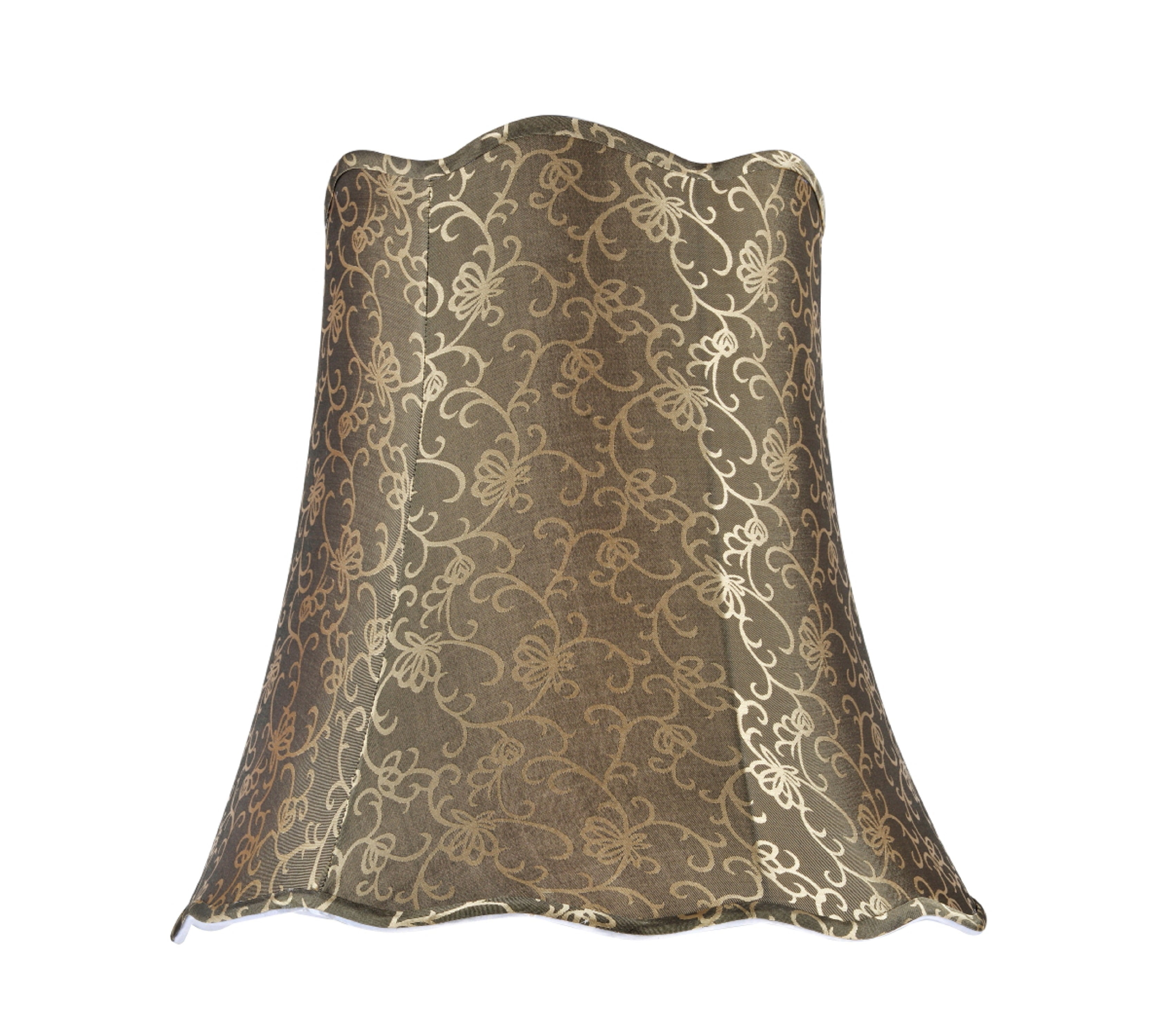 Light Gold Jacquard Textured Fabric Bell Lamp Shade, 16"