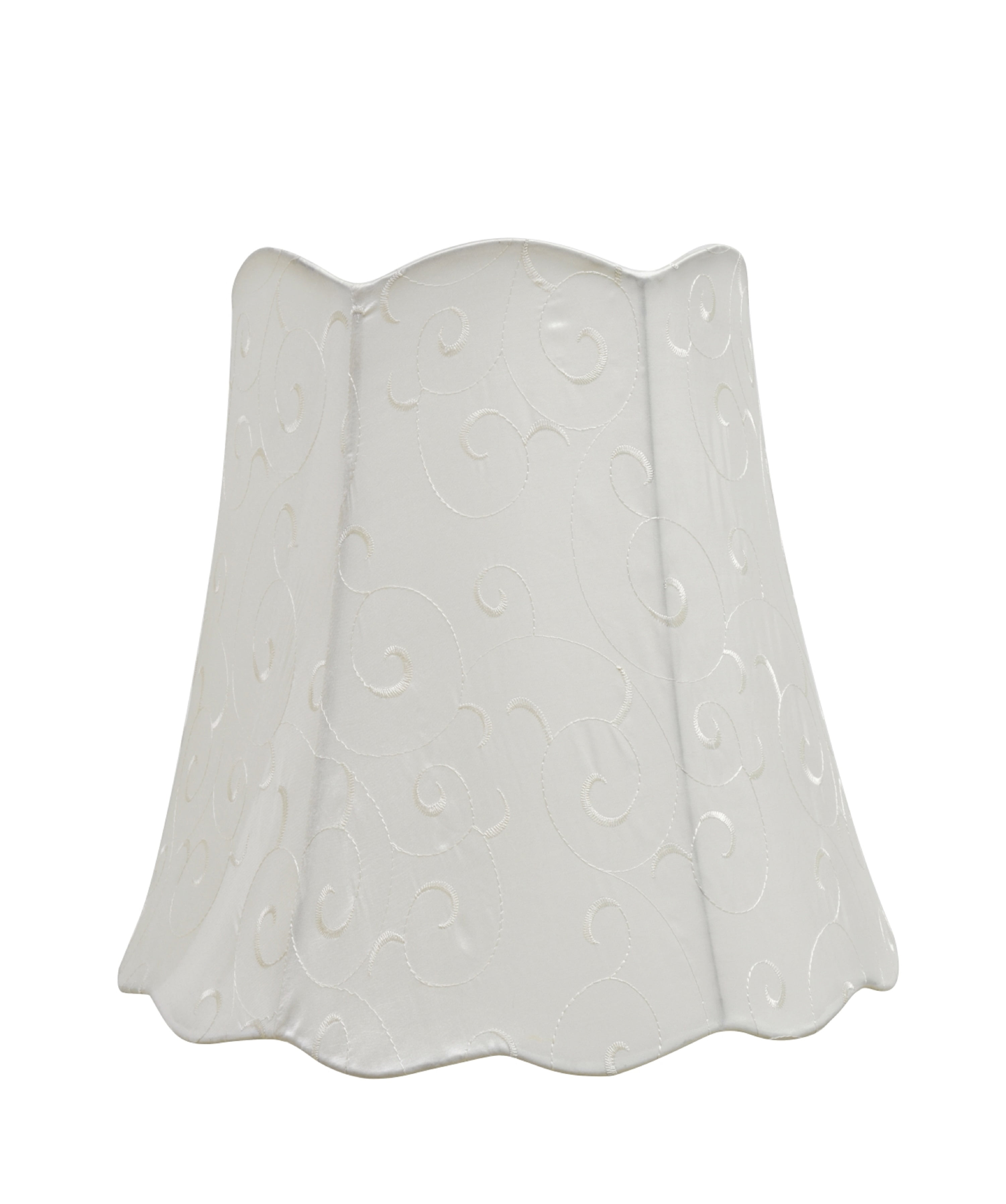 Beige Faux Silk Embroidered Bell Lamp Shade, 16"
