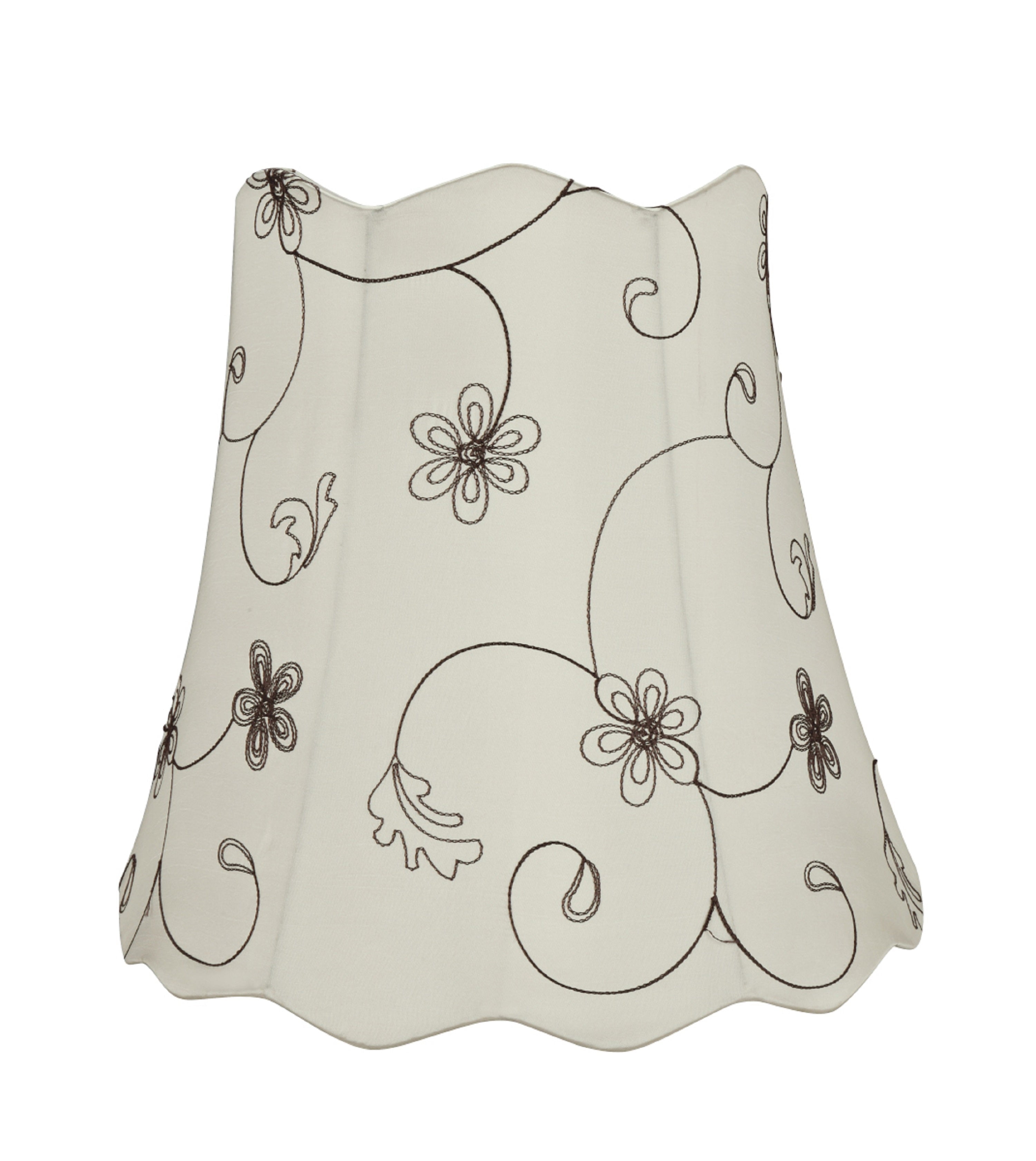 Aspen Creative 34064 Transitional Scallop Bell Shape Spider Construction Lamp Shade in Off White, 16" wide (10" x 16" x 15")