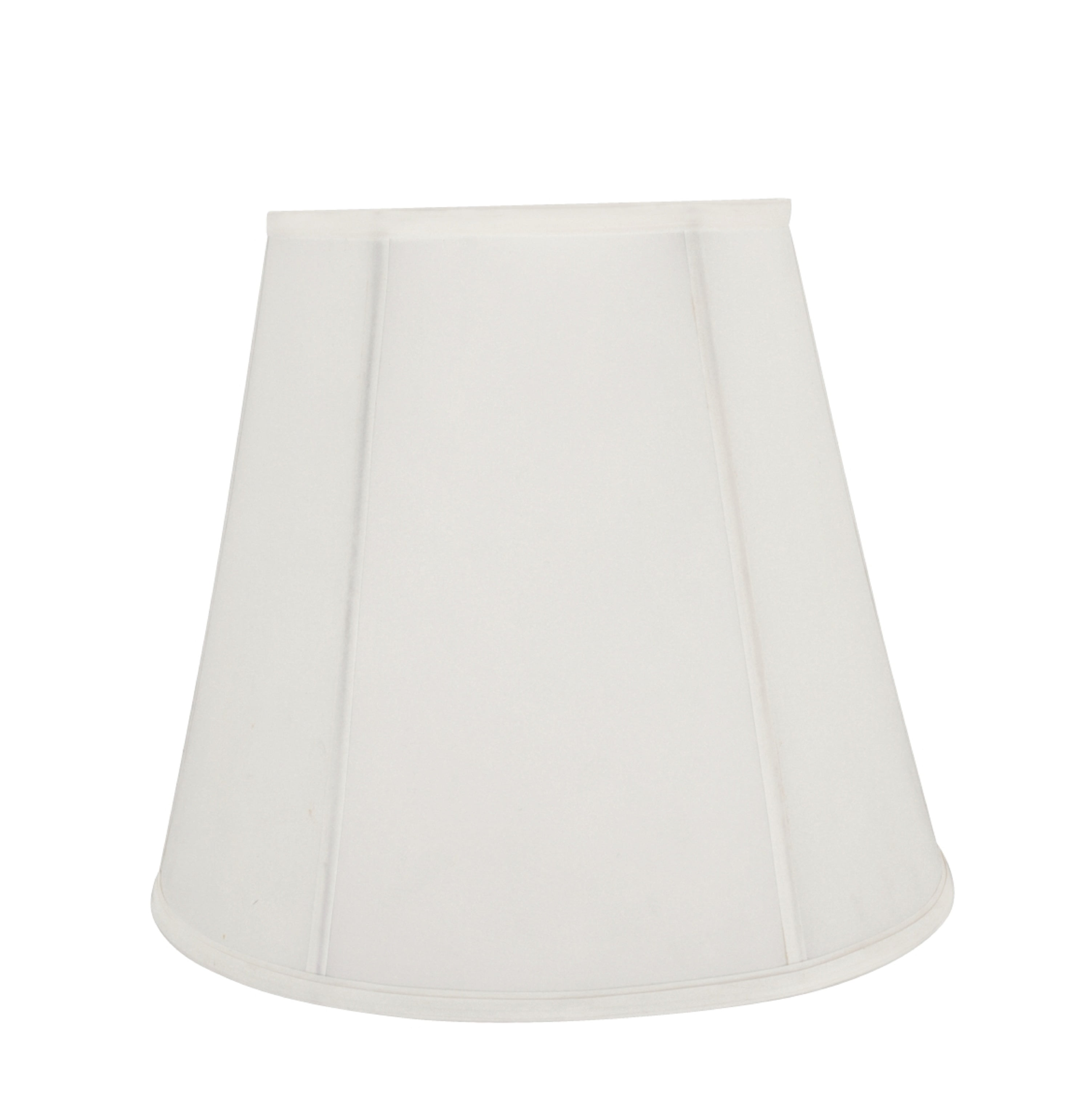 Off-White Cotton Bell Lamp Shade with Vertical Piping, 16"