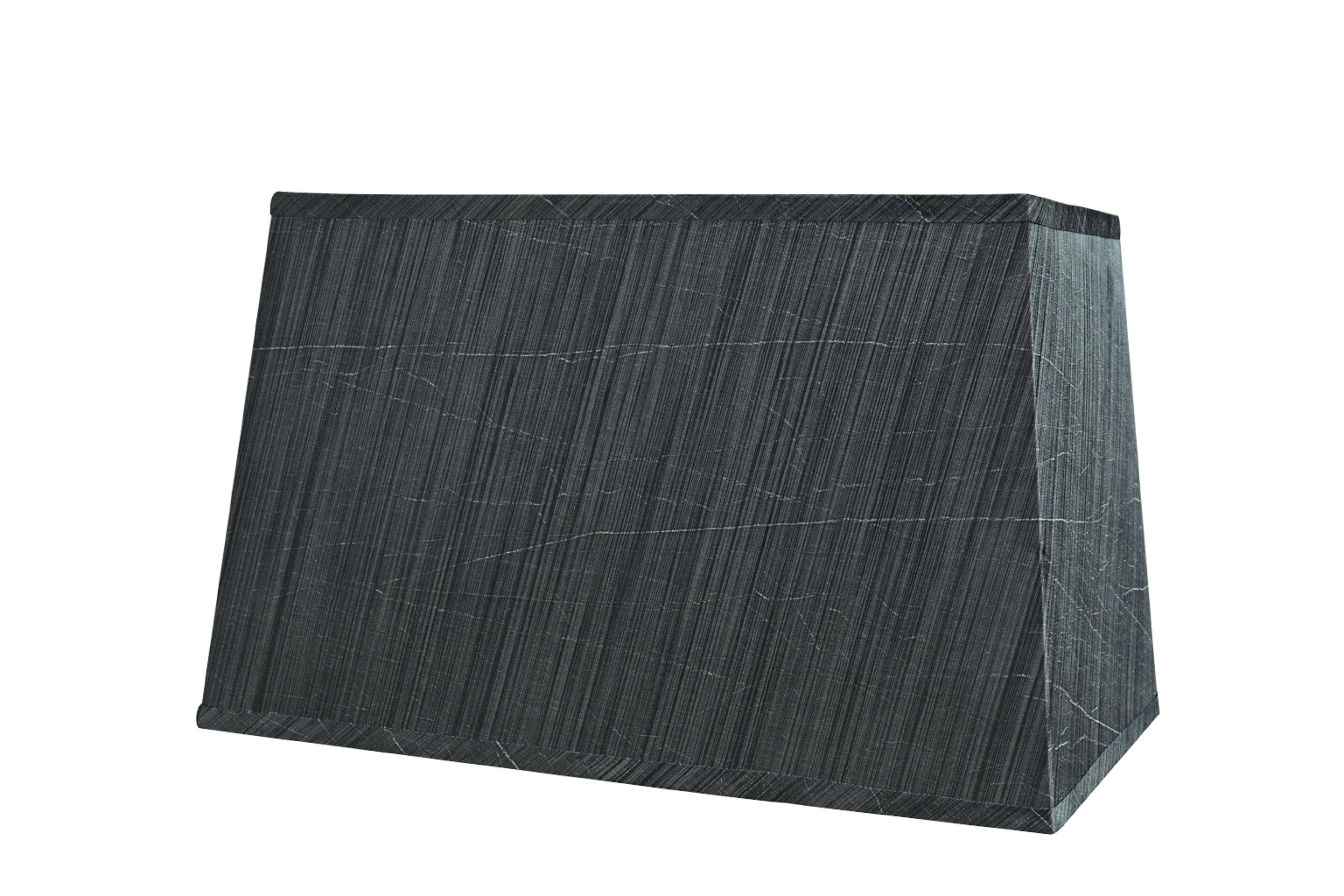 Aspen Creative 36022, Transitional Rectangular Hardback Shaped Spider Construction Lamp Shade in Grey & Black, 10" + 16" wide (8" + 14") x (10" + 16") x 10"