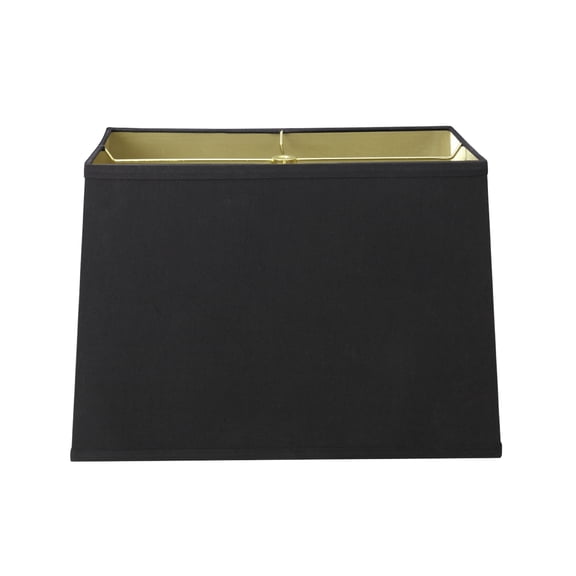 Aspen Creative 36061 Transitional Rectangle Hardback Shaped Spider Construction Lamp Shade in Black, 16" + 9" wide (14" + 7") x (16" + 9") x 11"