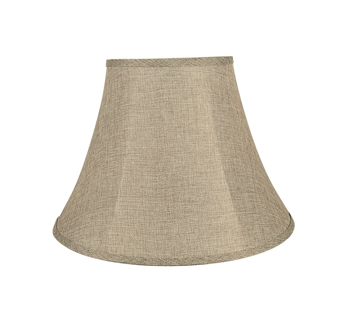 Natural Burlap Linen Bell Shaped Collapsible Lamp Shade, 18" Wide