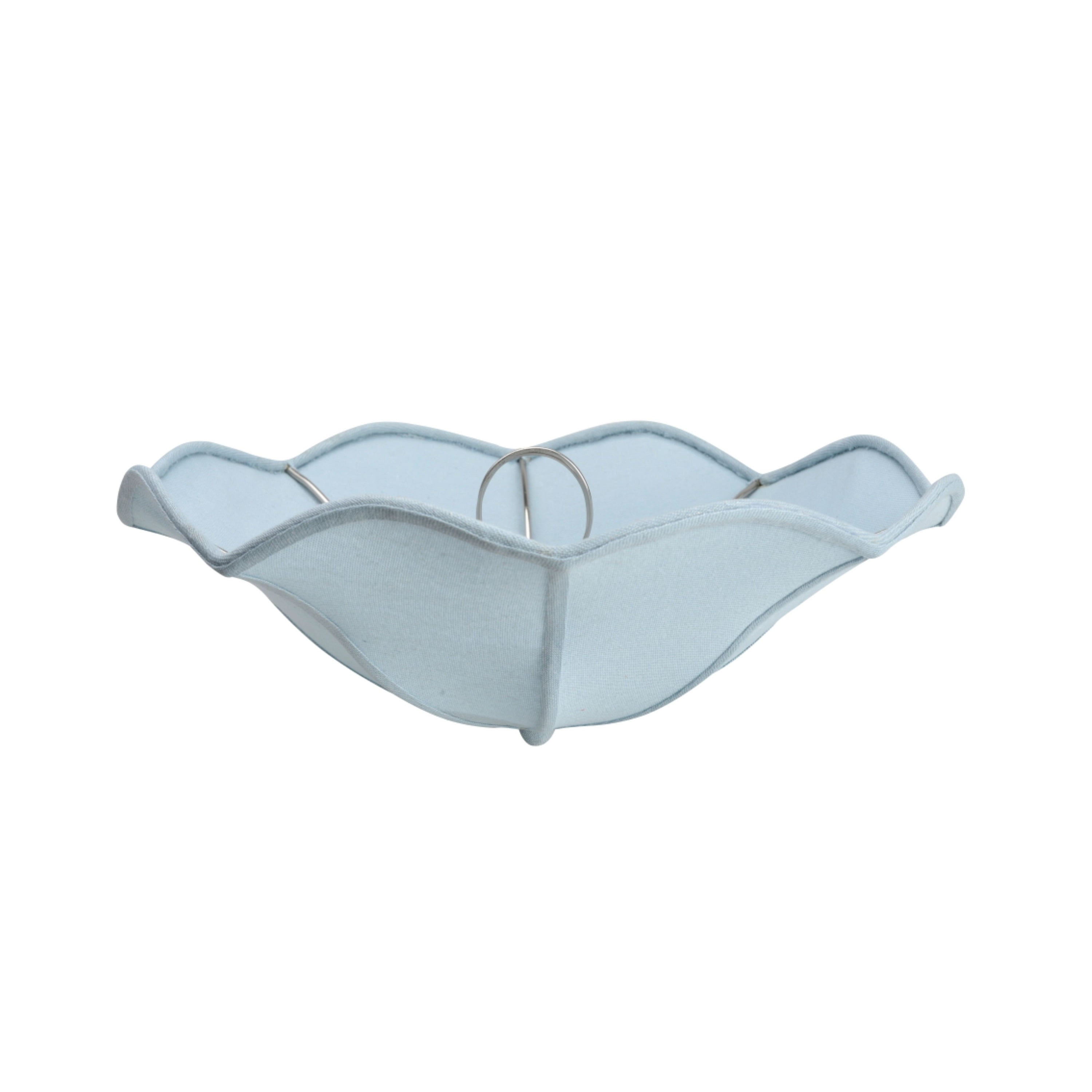 Light Blue Faux Linen Ceiling Lamp Shade Bowl, 13" Diameter