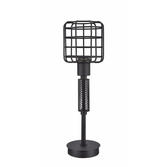 Aspen Creative 40081, Wire Cage Metal Table Lamp, Vintage Design in Sand Black Finish, 18" High