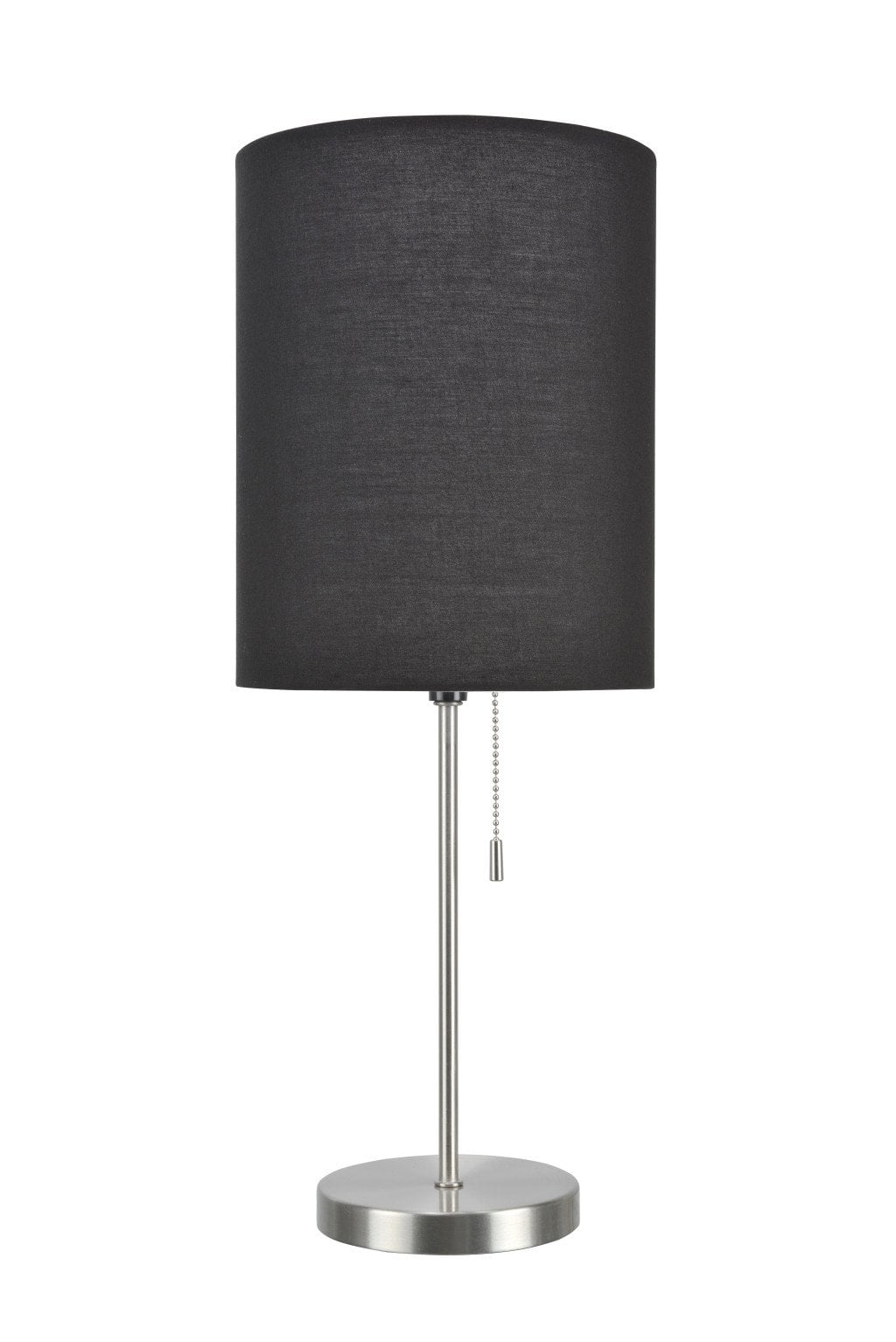 Contemporary Black Fabric Shade Nickel Table Lamp Set