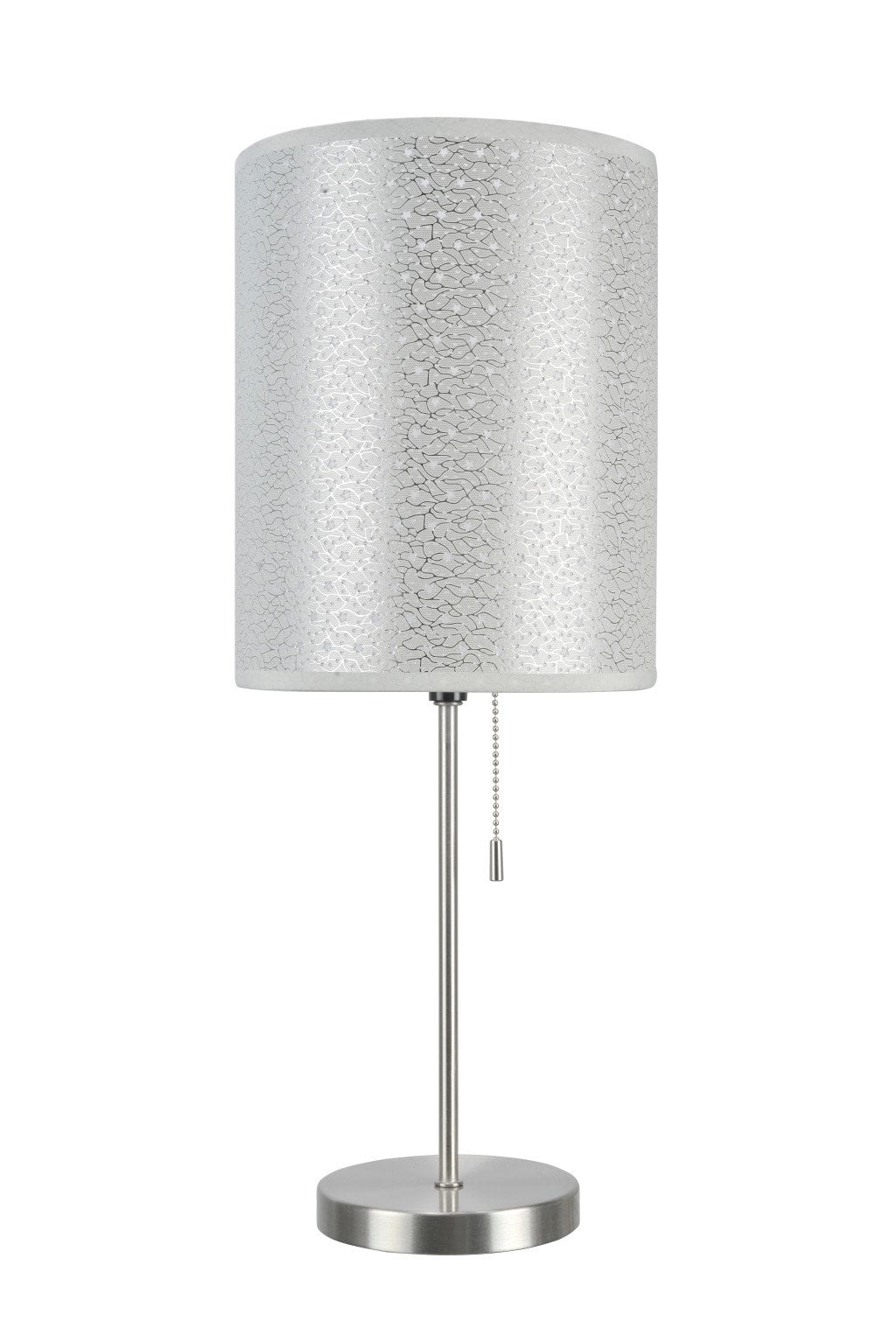 19.5" Silver Nickel Candlestick Table Lamp with Star Design Shade