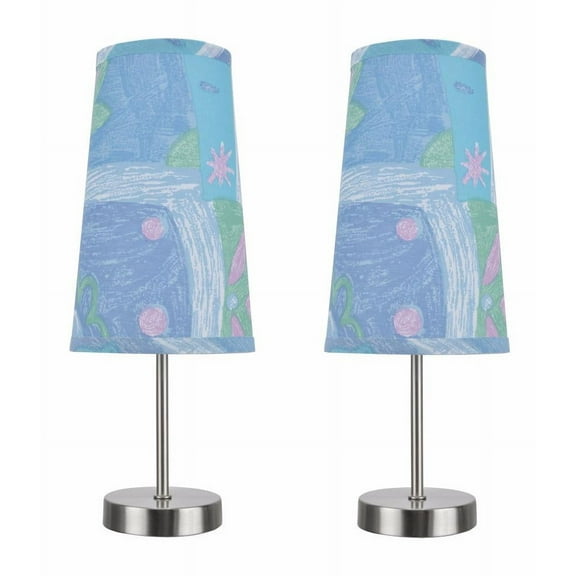 Aspen Creative 40084-5, 2-Pack Set - One-Light Candlestick Table Lamp, Contemporary Design in Satin Nickel, 14 1/4" High