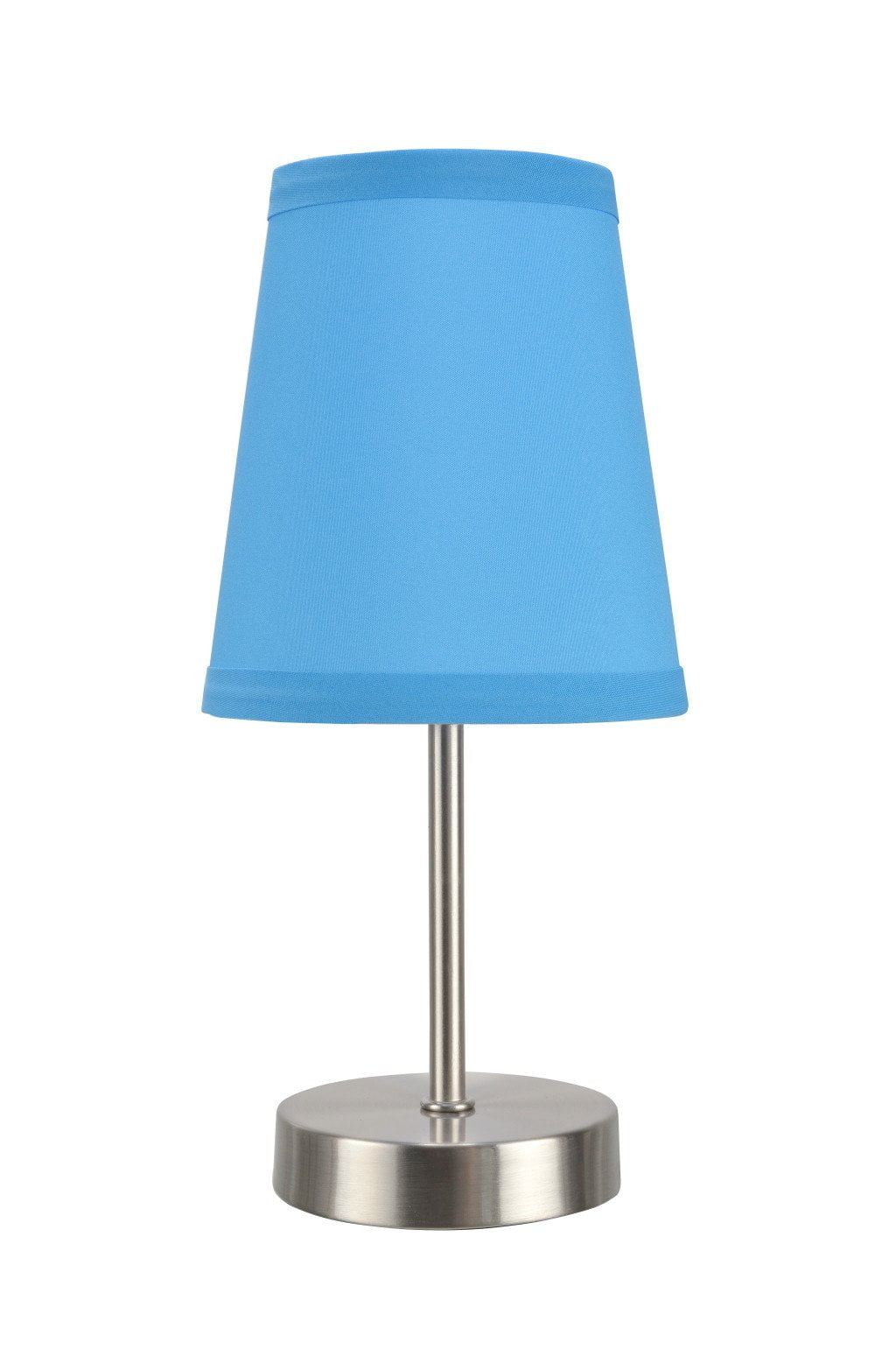 Sky Blue Satin Nickel Kids Table Lamp Set