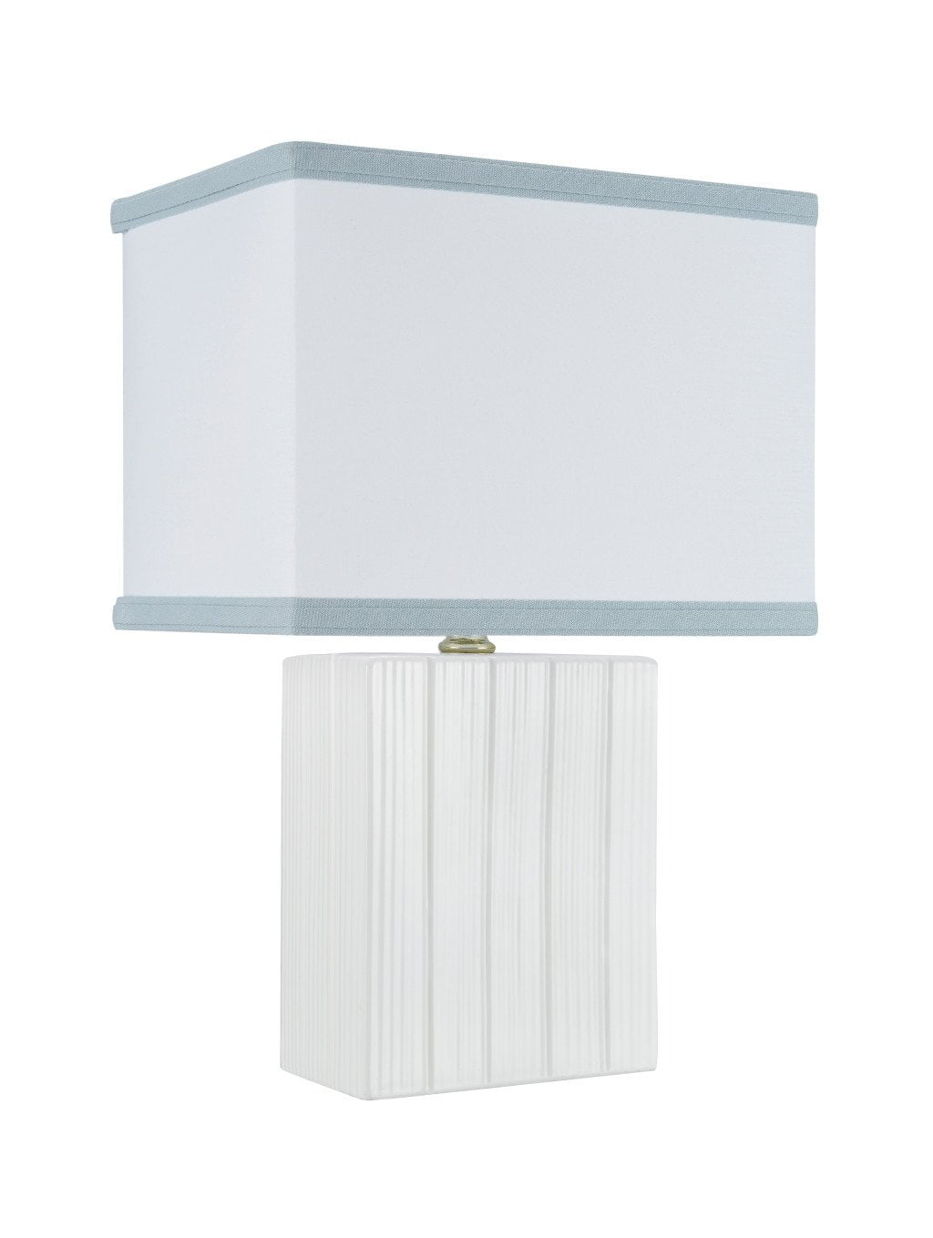 Ivory Ceramic Table Lamp with Off-White Faux Fabric Shade