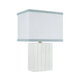 thumbnail image 1 of Aspen Creative 40089, 15 1/4" High Transitional Ceramic Table Lamp, Ivory Finish with Hardback Rectangle Shaped Lamp Shade in Off White, 10" + 7" Wide, 1 of 3