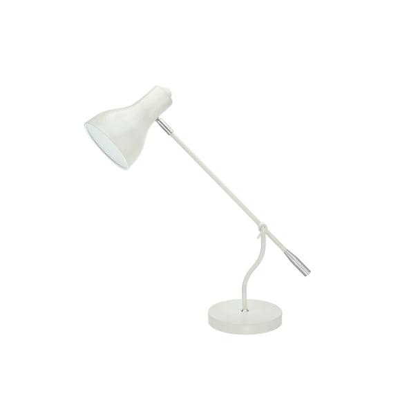 Aspen Creative 40099-1, 22 1/2" High Modern Metal Desk Lamp, Milky Ivory Finish with Metal Lamp Shade, 26 1/4" wide