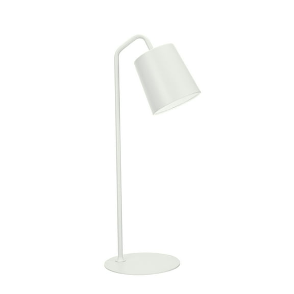 Aspen Creative 40100-1, 23" High Modern Metal Desk Lamp, Milky White Finish with Metal Lamp Shade, 7 1/2" wide