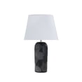 thumbnail image 1 of Aspen Creative 40176-11, 23 1/2" High Transitional Glass Table Lamp, Turquoise Finish and Empire Shaped Lamp Shade in White, 14" Wide, 1 of 3