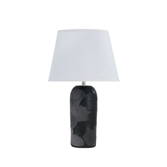 Aspen Creative 40176-11, 23 1/2" High Transitional Glass Table Lamp, Turquoise Finish and Empire Shaped Lamp Shade in White, 14" Wide