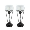 thumbnail image 1 of Aspen Creative 40212-12, 18-1/4" High Transitional Metal & Glass Table Lamp, Matte Black and Clear Glass Shade, 7-1/4" Wide, 1 of 2