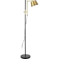 thumbnail image 1 of Aspen Creative 42003-53-1, Floor Lamp, 2-Tone Finish, Matte Black w/Copper Painted Shade, Size: 14-5/8" L x 9-7/8" W x 63-3/4" H, E26 Socket, Bulb Not Included, 1 of 3