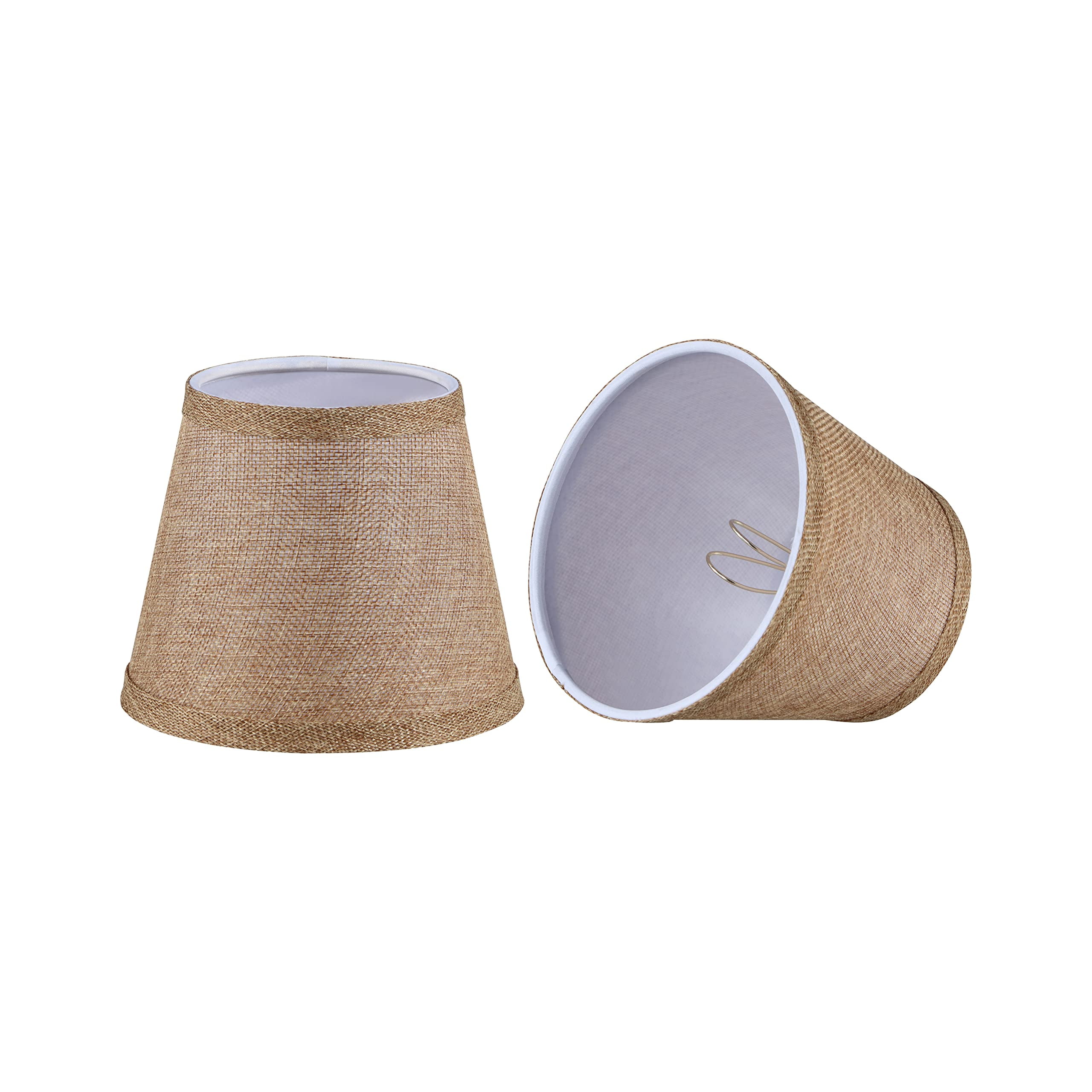Aspen Creative Gold Linen Clip-On Lamp Shade Set - 9 Pack Empire Style For Chandeliers & Accent Lamps