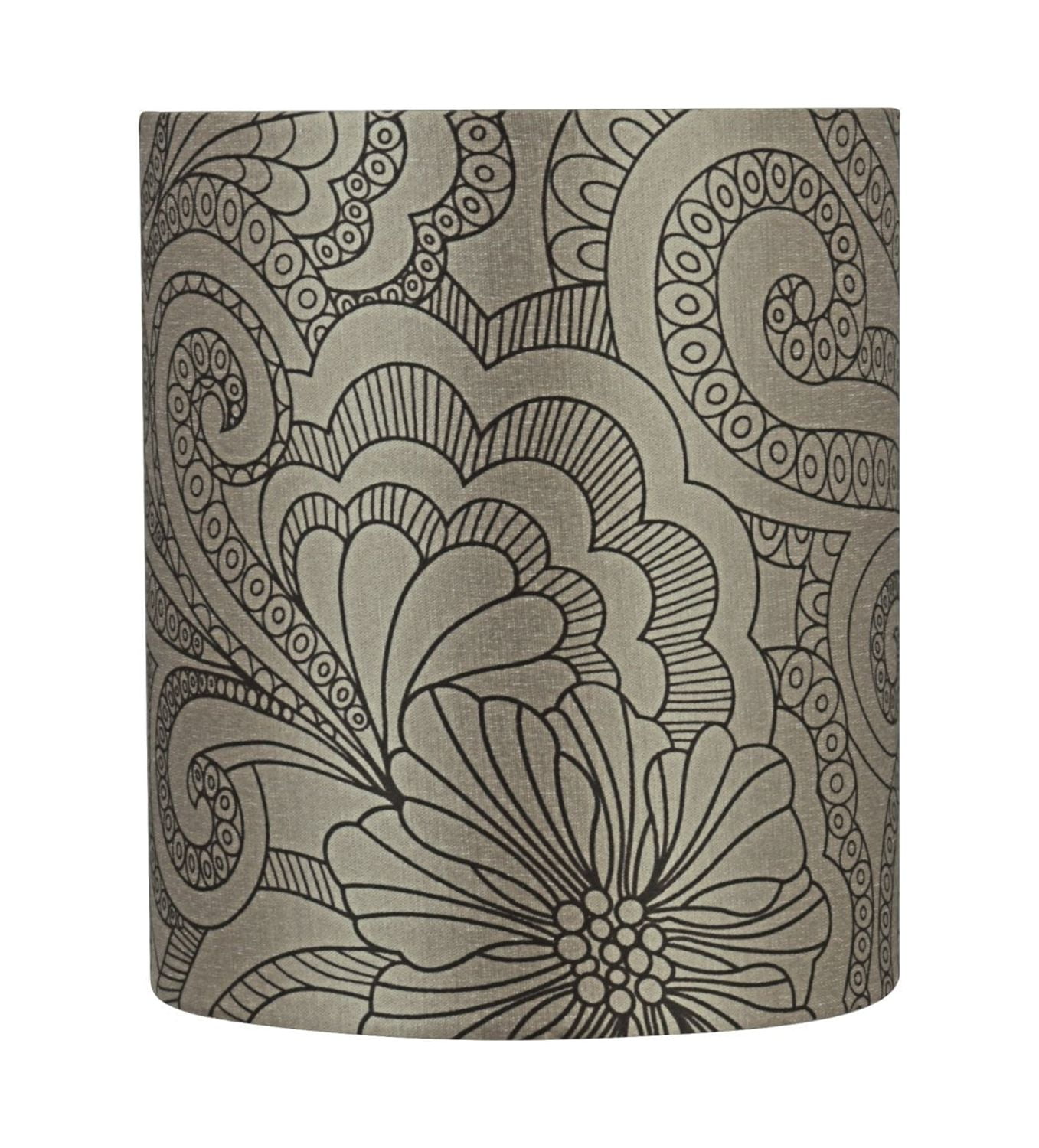 Taupe Floral Print Hardback Empire Lamp Shade, 6.5" x 7.5"
