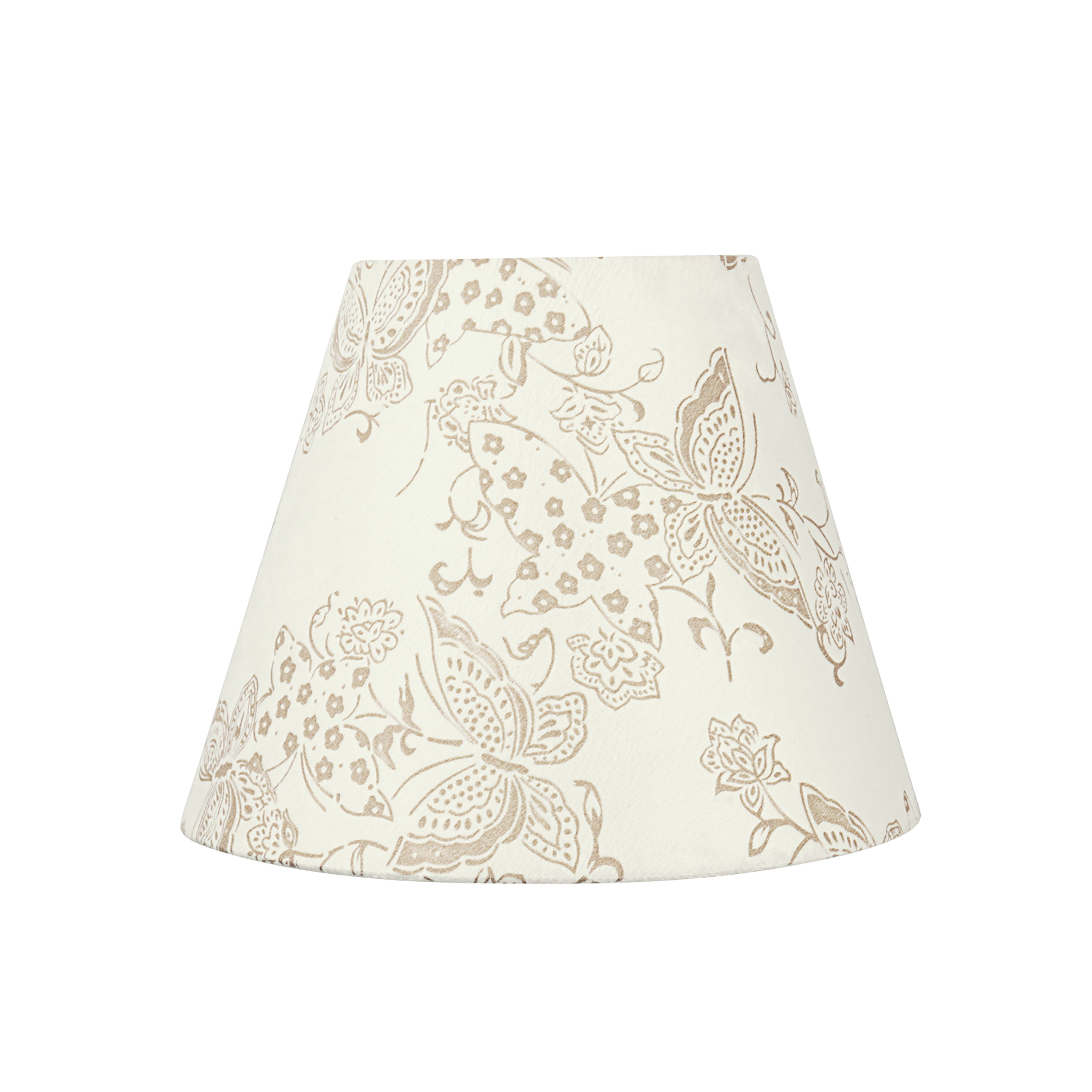 Off-White Butterfly Pattern Empire Lamp Shade, 9" Wide