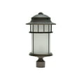 thumbnail image 1 of Aspen Creative 60005-2 One-Light Medium Outdoor Post Light Fixture with Dusk to Dawn Sensor, Transitional Design in Aged Bronze Patina, 20" High, 1 of 3