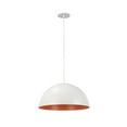 thumbnail image 1 of Aspen Creative 61040-1 Adjustable One-Light Hanging Pendant Ceiling Light, Transitional Design in Matte White Finish, Metal Dome Shade, 17 3/4" Wide, 1 of 3