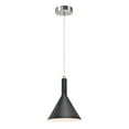 thumbnail image 1 of Aspen Creative 61054 Adjustable One-Light Hanging Mini Pendant Ceiling Light, Transitional Design in Satin Nickel Finish, Black Opal Glass Shade, 7 3/4" Wide, 1 of 5