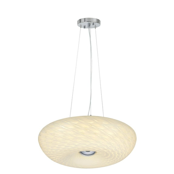 Aspen Creative 61059S Adjustable LED One-Light Hanging Mini Pendant Ceiling Light, Contemporary Design in Chrome Finish, Glass Shade, 11" Wide