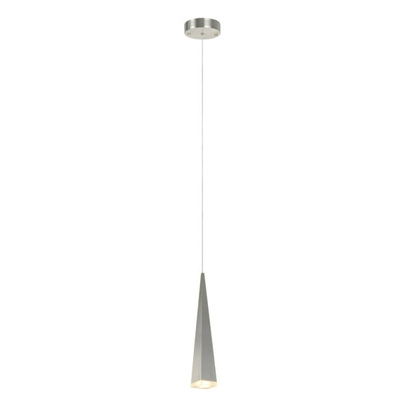Aspen Creative 61067-1 Adjustable LED One-Light Hanging Mini Pendant Ceiling Light, Contemporary Design in Brushed Nickel Finish, Metal Shade, 4 3/4" Wide