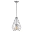 thumbnail image 1 of Aspen Creative 61080-2 Adjustable One-Light Hanging Mini Pendant Ceiling Light, Transitional Design in Chrome Finish, Metal Wire Shade, 9 1/2" Wide, 1 of 5