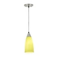 thumbnail image 1 of Aspen Creative 61104 Adjustable One-Light Mini Pendant Ceiling Light, Transitional Design in Satin Nickel Finish with Green Art Glass Shade, 3-3/4" Wide, 1 of 6
