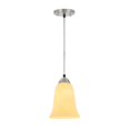 thumbnail image 1 of Aspen Creative 61105 Adjustable One-Light Mini Pendant Ceiling Light, Transitional Design in Satin Nickel Finish with Beige Art Glass Shade, 6" Wide, 1 of 6