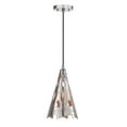 thumbnail image 1 of Aspen Creative 61132-11, One-Light Hanging Mini Pendant Ceiling Light, Transitional Design in Nickel Finish, 7 3/4" Wide, 1 of 6