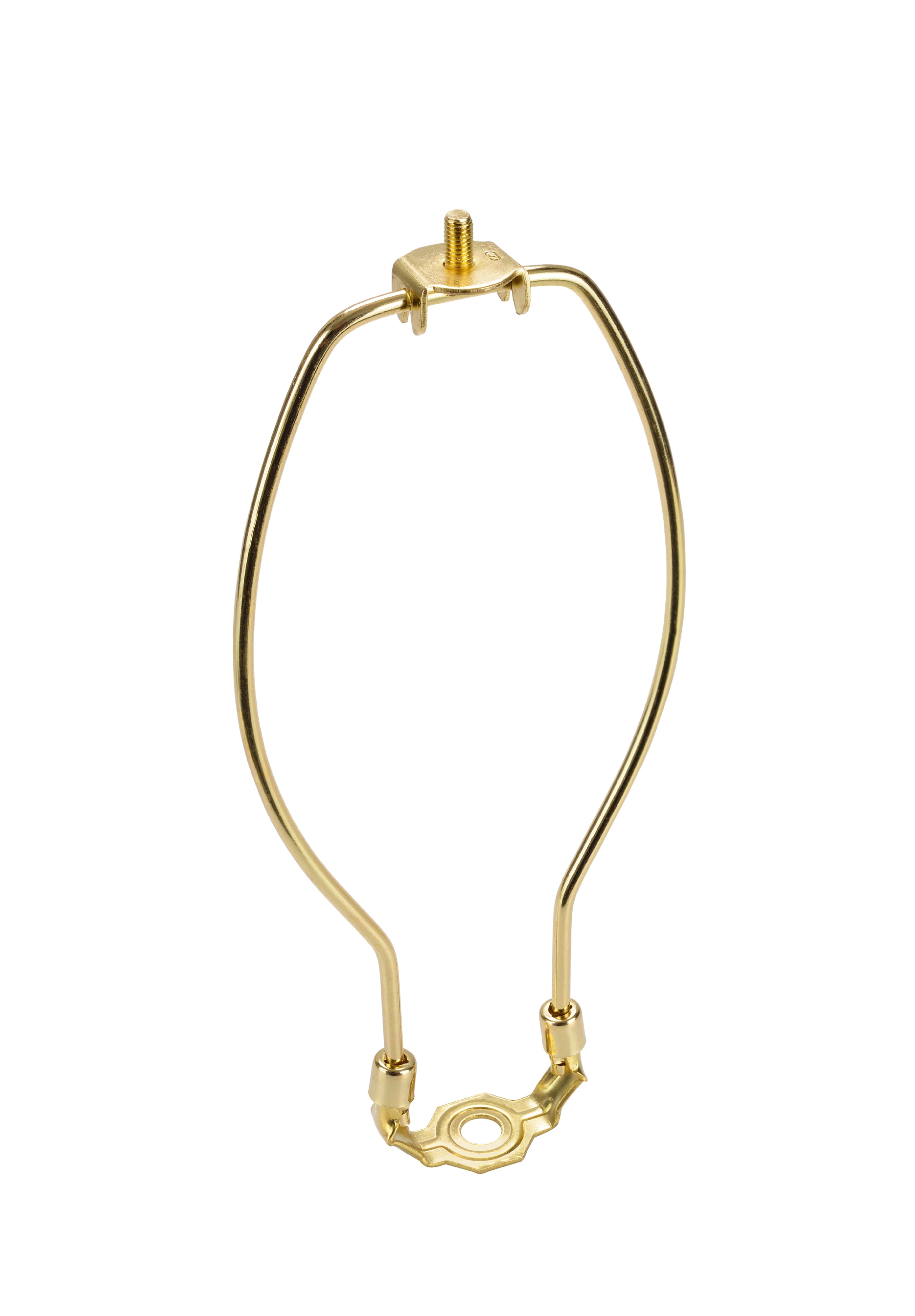 Polished Brass 9" Lamp Harp with Detachable Saddle
