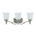 thumbnail image 1 of Aspen Creative 62022-2, 3-Light Bathroom Vanity, 23" Wide, Transitional Design, Satin Nickel, 1 of 6