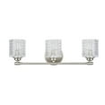 thumbnail image 1 of Aspen Creative 62058, Three-Light Metal Bathroom Vanity Wall Light Fixture, 24" Wide, Transitional Design in Brushed Nickel with Clear Glass Shade, 1 of 6