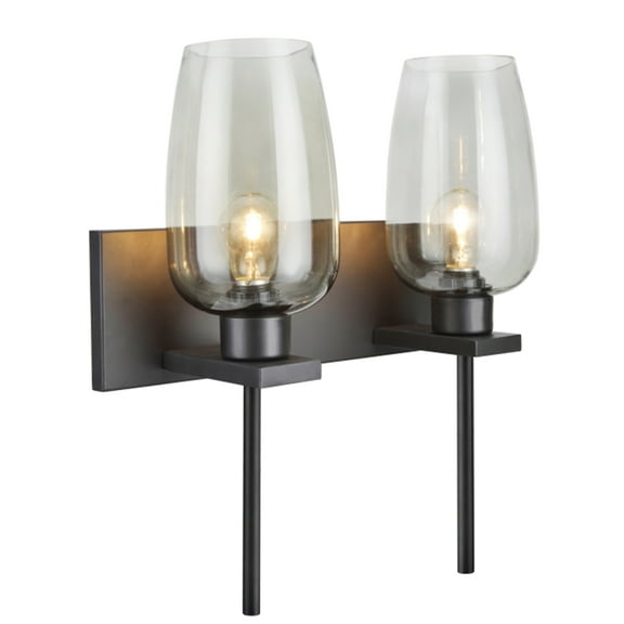 Aspen Creative 62064-1, 2-Light Bathroom Vanity, 16" wide, Transitional design, Oil Rubbed Bronze