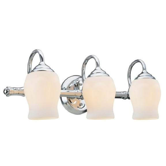 Aspen Creative 62065, 3-Light Bathroom Vanity, 22 1/2" Wide, Transitional Design, Chrome