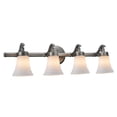 thumbnail image 1 of Aspen Creative 62067, Three-Light Metal Bathroom Vanity Wall Light Fixture, 30 1/2" Wide, Transitional Design in Rustic Pewter with White Opal Glass Shade, 1 of 6