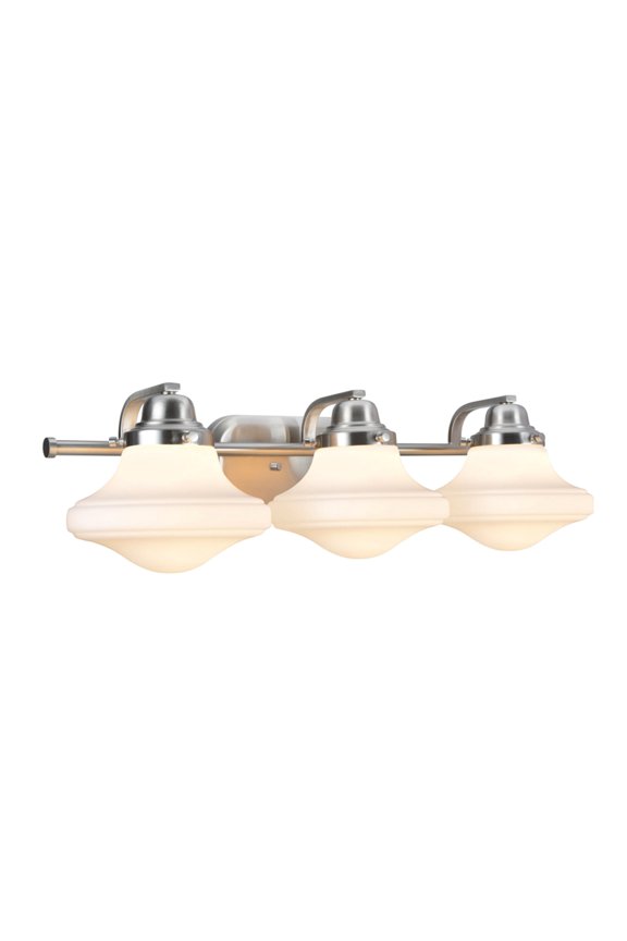 62075, 3-Light Bathroom Vanity, 24 1/2" Wide, Transitional Design, Brushed Nickel