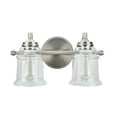thumbnail image 1 of Aspen Creative 62082, 2-Light Bathroom Vanity, 15 1/4" Wide, Transitional Design, Brushed Nickel, 1 of 6