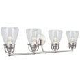 thumbnail image 1 of Aspen Creative 62100, Four-Light Metal Bathroom Vanity Wall Light Fixture, 32 1/2" Wide, Transitional Design in Brushed Nickel with Clear Seedy Glass Shade, 1 of 6