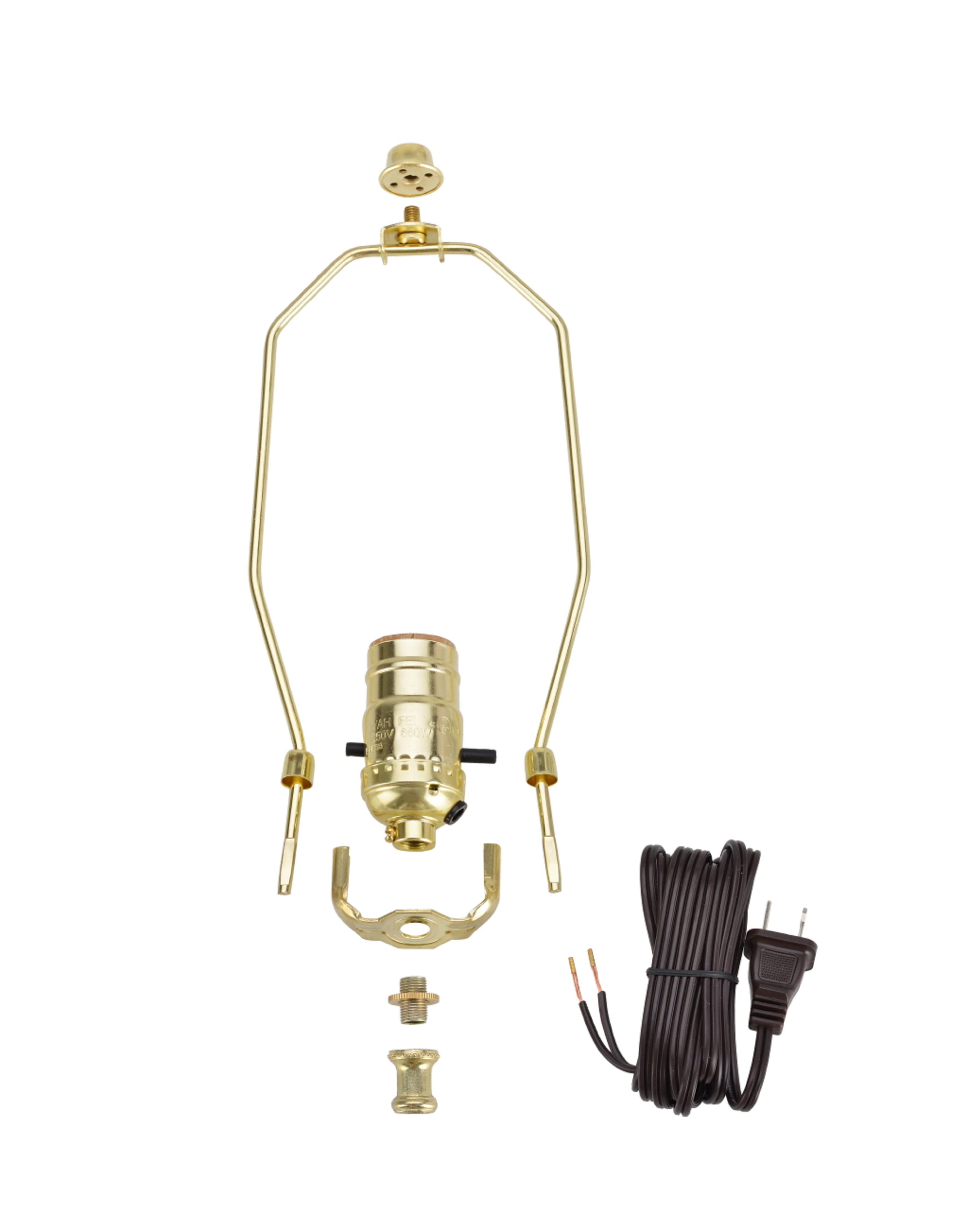 Polished Brass Clip-on Lamp Kit for Bottles