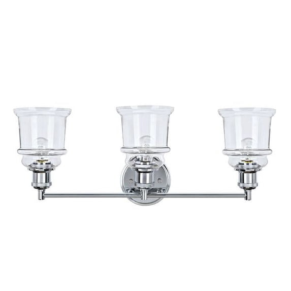 Aspen Creative 62125, 3-Light Bathroom Vanity, 23 1/2" Wide, Transitional Design, Chrome