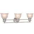 thumbnail image 1 of Aspen Creative 62139, Three-Light Metal Bathroom Vanity Wall Light Fixture, 25" Wide, Transitional Design in Brushed Nickel with Faux Alabaster Glass Shade, 1 of 6