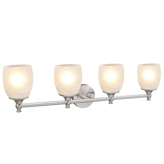 Aspen Creative 62144, 4-Light Bathroom Vanity, 31" Wide, Transitional Design, Brushed Nickel