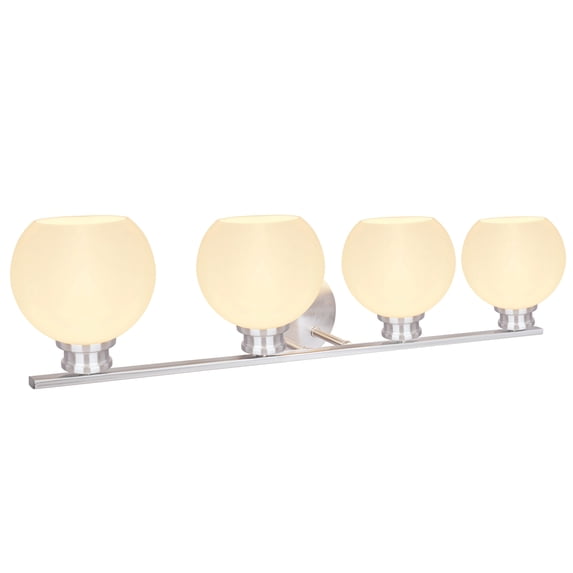 Aspen Creative 62201, 4-Light Bathroom Vanity, 31-1/2" Wide, Transitional Design, Brushed Nickel