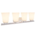 thumbnail image 1 of Aspen Creative 62217, Four-Light Metal Bathroom Vanity Wall Light Fixture, 25-1/2" Wide, Transitional Design in Brushed Nickel, 1 of 6