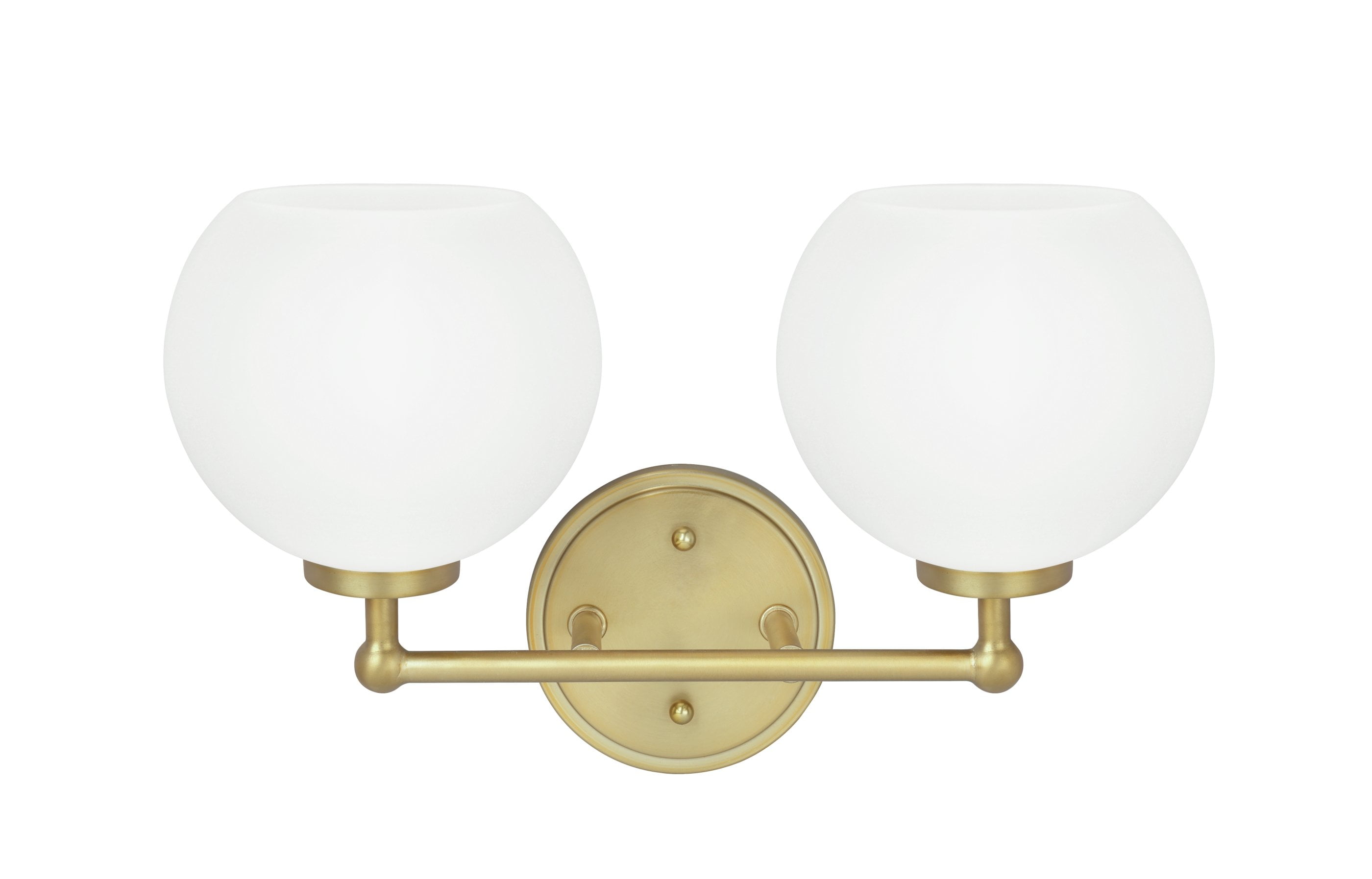 Aspen Creative 62223, Two-Light Metal Bathroom Vanity Wall Light Fixture, 14-1/2" Wide, Transitional Design in Gold